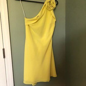 One Shoulder Rosette Backless Dress